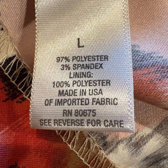 Dressbarn Open front Women's Abstract print Jacket 3/4 cuffed sleeves size L - Picture 5 of 10